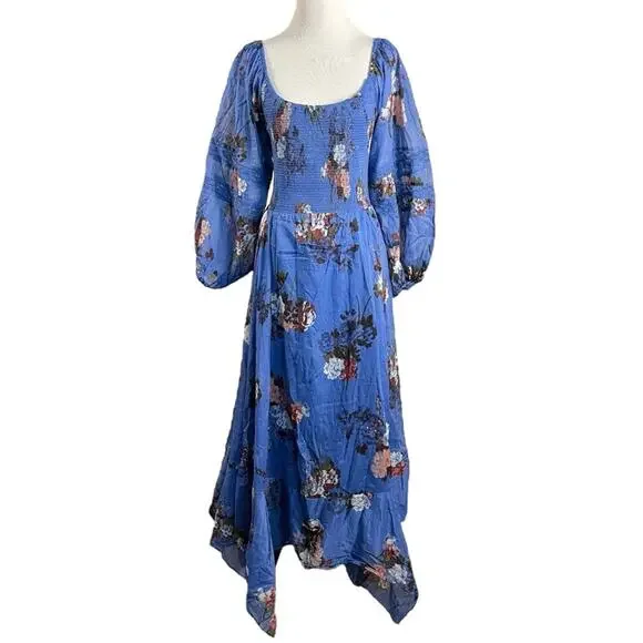 Free People Bohemian Witchy Fairy Morning Glory Maxi Dress Bluebell Medium  NWT - www.disolcolor.com